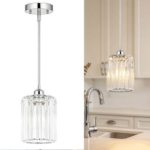 Chrome kitchen pendant - kitchen,